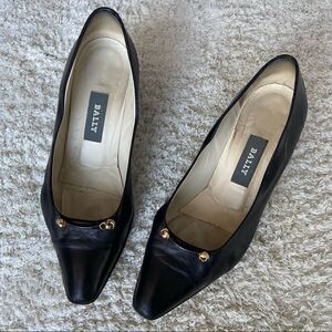 BALLY vintage pointed toe black heels Juniper 7
